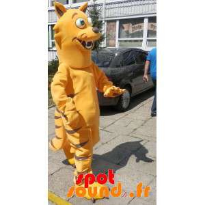 Orange och brun kattmaskot. Kattmaskot - Spotsound maskot