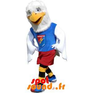 Aquila mascotte vestita con...