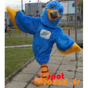 Mascot blauen und gelben...