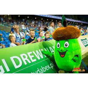 Mascot bruin en groen eikel...