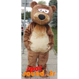 Brun och beige björnmaskot, mjuk och söt - Spotsound maskot