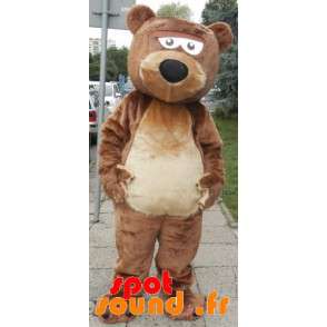 Brun och beige björnmaskot, mjuk och söt - Spotsound maskot