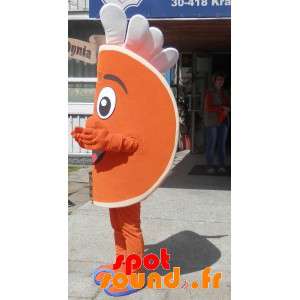 Orange kvartmaskot. Citrus maskot - Spotsound maskot