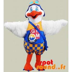 Mascot meeuw, wit en oranje...