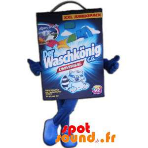 Vaskemaskot, vasketøj blå pap - Spotsound maskot