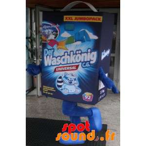 Vaskemaskot, vasketøj blå pap - Spotsound maskot