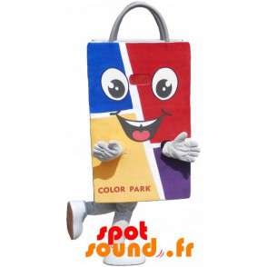 Maskot färgglada papperspåse. Shoppingkasse - Spotsound maskot