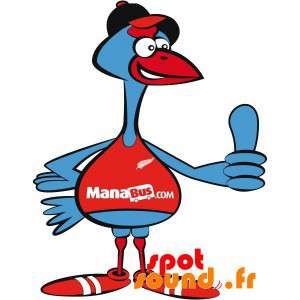 Mascot Bluebird en ropa...