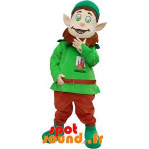 Mascotte de lutin vert avec...