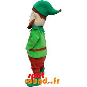 Grön leprechaunmaskot med skägg och hatt - Spotsound maskot