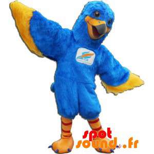 Mascot blauwe en gele...