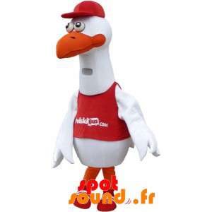 Mascote gaivota branca com...