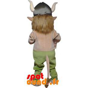 Leprechaun-maskot, troll med vikingahjälm - Spotsound maskot