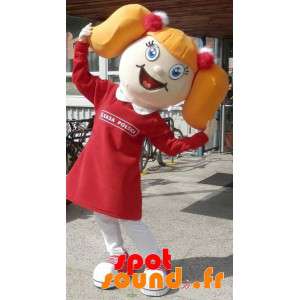 Blond Girl Mascot With Quilts