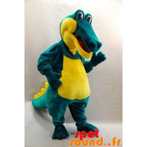 Mascote crocodilo verde e...