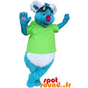 Mascotte blauwe en witte...