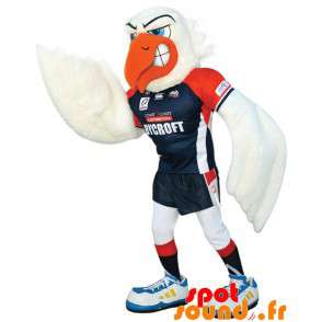 Hvid måge maskot i sportstøj - Spotsound maskot