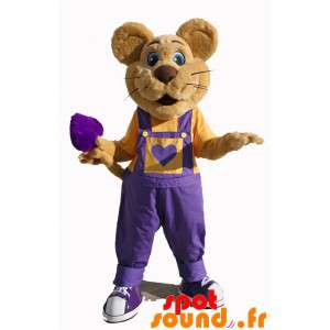 Mascotte marrone mouse con...