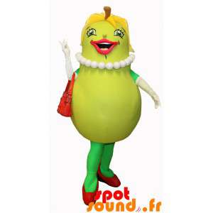 Mascot Green Pear Smiling...