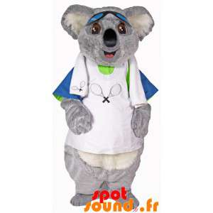 Grå och vit koalamaskot i tennisdräkt - Spotsound maskot