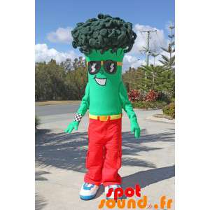 Grøn broccoli maskot med solbriller - Spotsound maskot