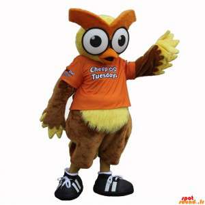 Brown And Yellow Owl Mascot...