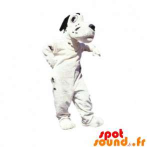 Hvid og sort hundemaskot. Dalmatisk maskot - Spotsound maskot