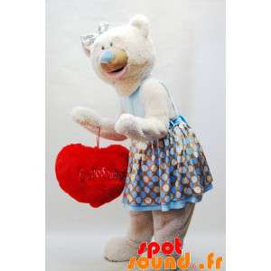 Beige Teddy Maskottchen mit...