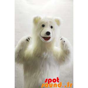 Isbjørnemaskot, meget behåret. Hvid bamse - Spotsound maskot
