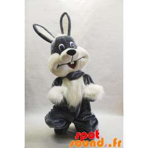 Grå och vit kaninmaskot, hårig och söt - Spotsound maskot