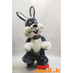 Grå och vit kaninmaskot, hårig och söt - Spotsound maskot
