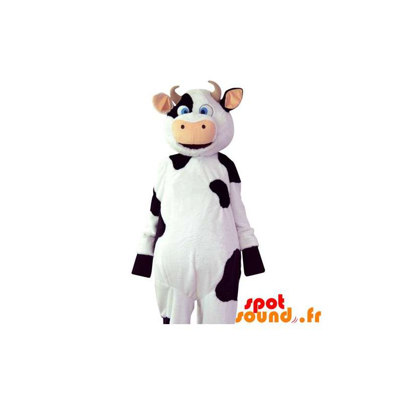 Mascot hvid og sort ko. Ko kostume - Spotsound maskot