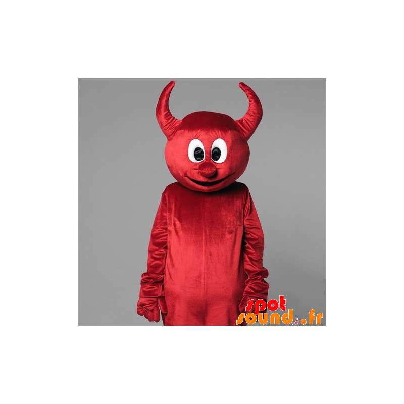 Rød djævel maskot med horn. Imp maskot - Spotsound maskot