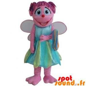 Maskot rosa fairy, smilende...