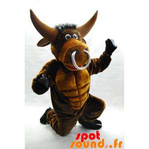 Brown Bull Mascot, Muscular...