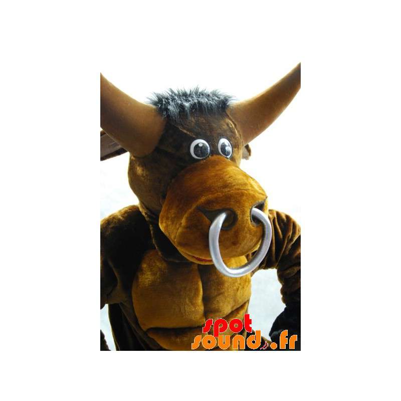 Mascotte de taureau marron, musclé très impressionnant dans Mascotte de