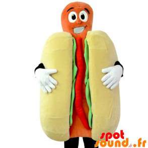 Kæmpe hotdog maskot. Fastfood kostume - Spotsound maskot