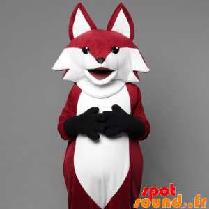 Rød og hvid ræv maskot, meget realistisk - Spotsound maskot