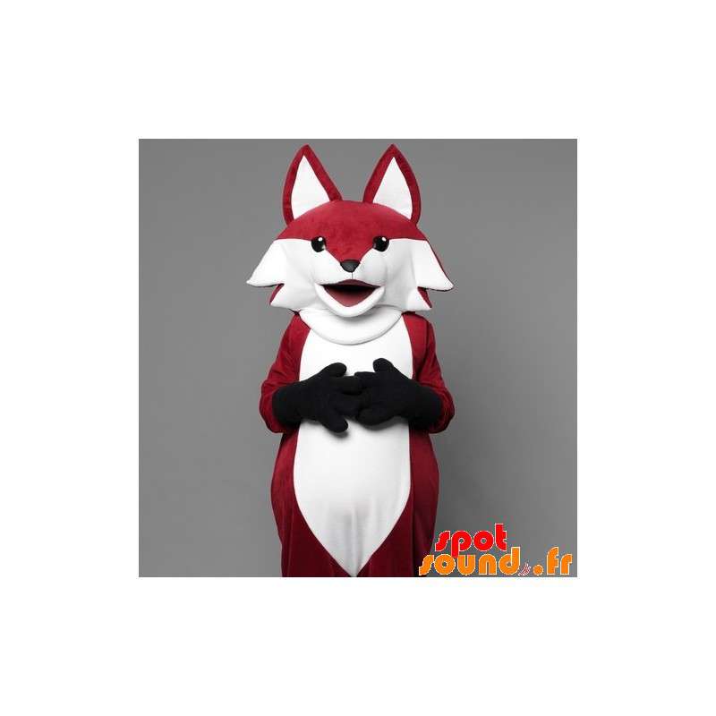 Rød og hvid ræv maskot, meget realistisk - Spotsound maskot
