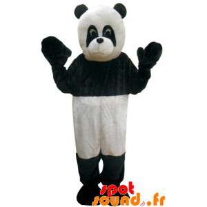 Mascotte de panda noir et...