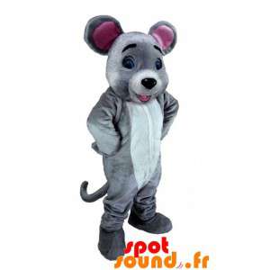 Grijze muis mascotte, reuze...