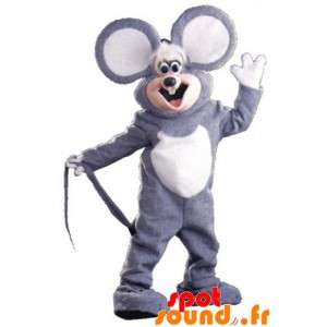 Mascotte de souris grise et...