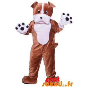 Hnědé a bílé psí maskot. Dog Costume - Maskoti psů - MASFR033566 - SpotSound.fr