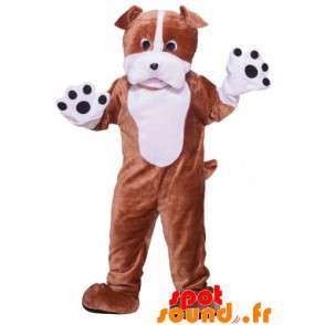Hnědé a bílé psí maskot. Dog Costume - Maskoti psů - MASFR033566 - SpotSound.fr