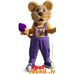 Mascotte marrone mouse con...