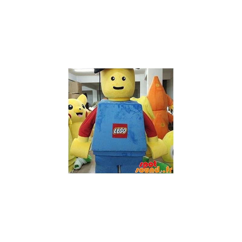Lego maskot blå, röd och gul, jätte. Lego kostym - Spotsound