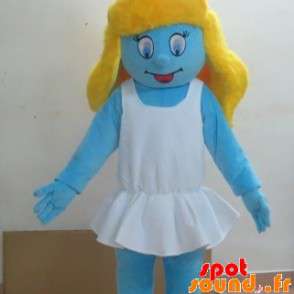 Smurfette maskot, berømte blå karakter - 2