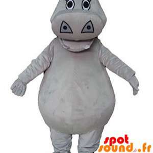 Mascot hipopótamo cinza,...