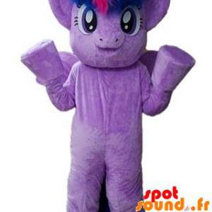 Kæmpe og meget varm lilla pony maskot - Spotsound maskot