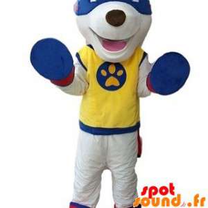 White Dog Mascot roupa de...